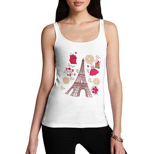 Womens Love Paris Shopping Tank Top