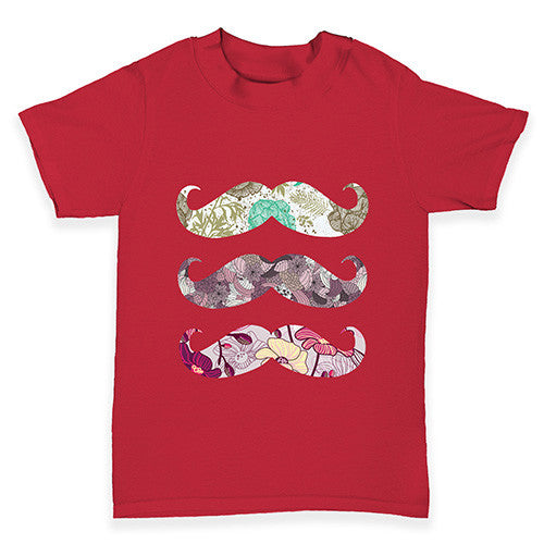 Floral Moustache Baby Toddler T-Shirt