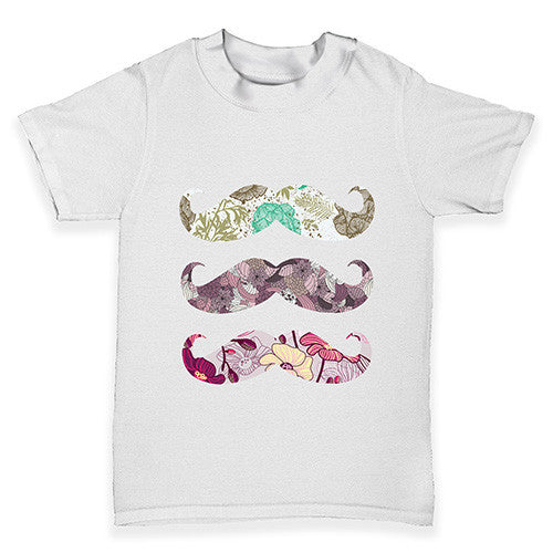 Floral Moustache Baby Toddler T-Shirt