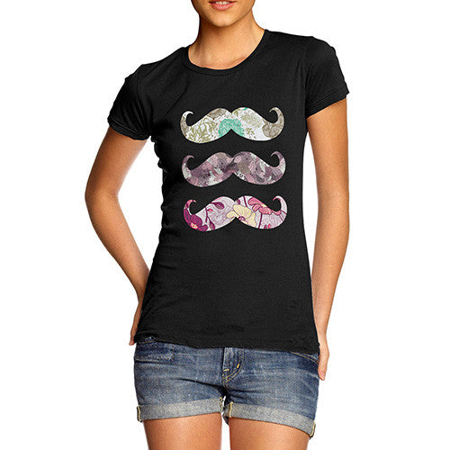 Womens Moustache Print T-Shirt