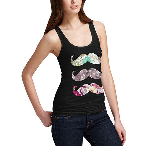 Womens Moustache Print Tank Top