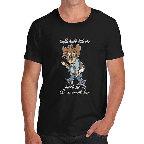 Mens Twinkle Twinkle Point Me To the Nearest Bar T-Shirt