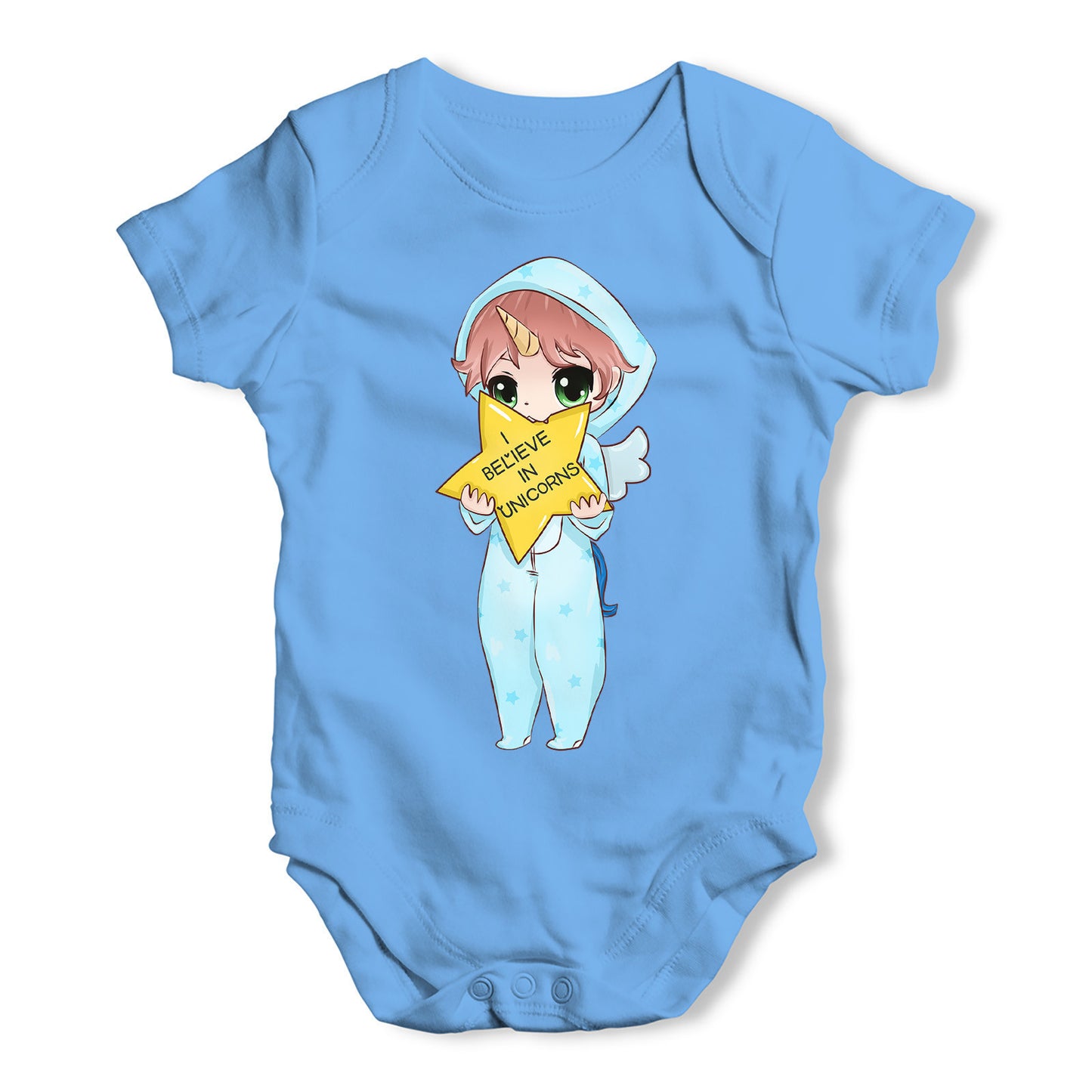 I Believe In Unicorns Boy Baby Grow Bodysuit