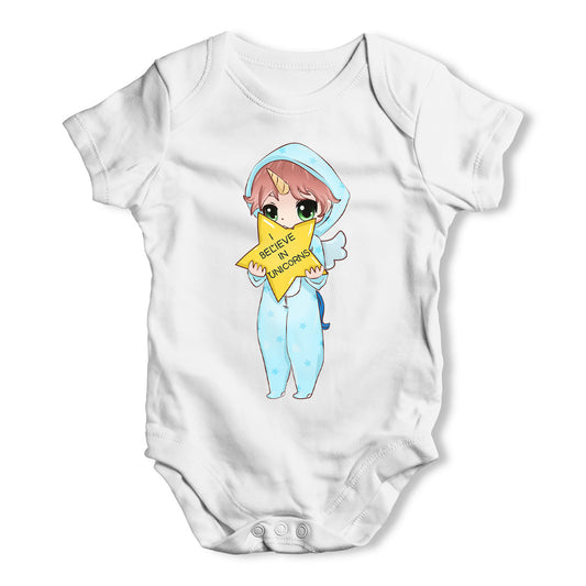 I Believe In Unicorns Boy Baby Grow Bodysuit