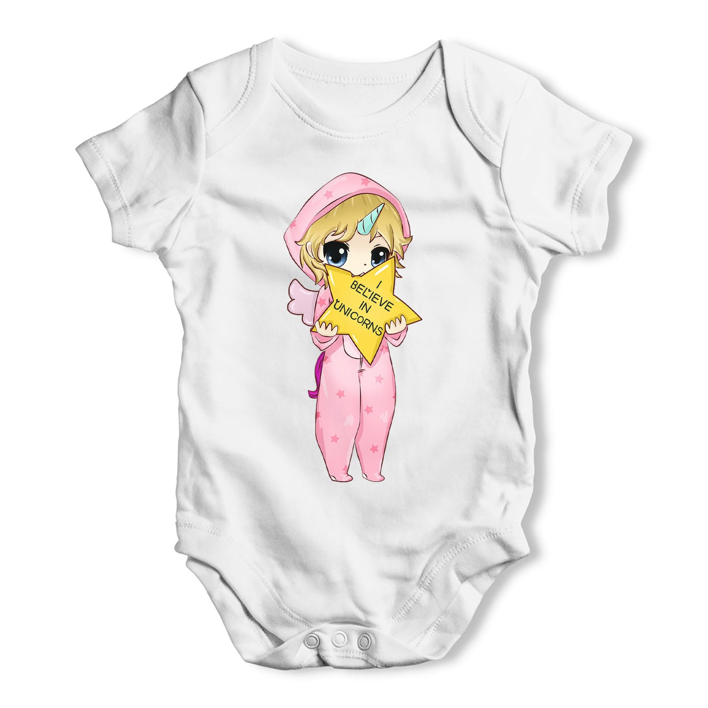 I Believe In Unicorns Girl Baby Grow Bodysuit