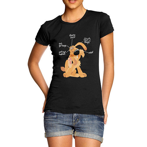 Womens Funny Anatomy of a Dogs Brain T-Shirt