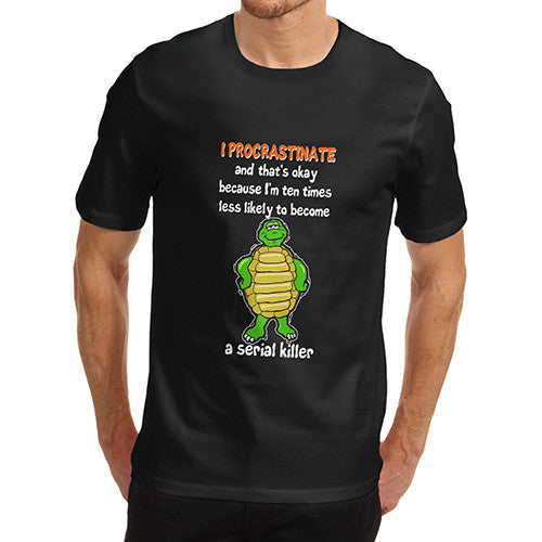 Mens Lazy Turtle I Procrastinate T-Shirt