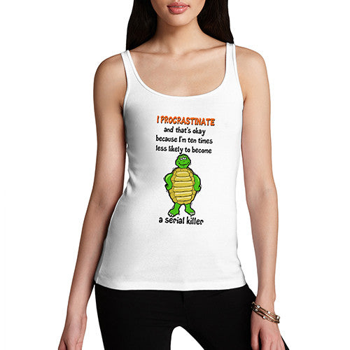 Womens Lazy Turtle I Procrastinate Tank Top