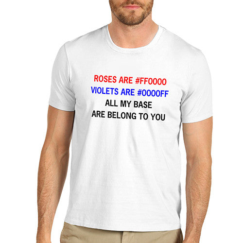 Mens Hex Colour All My Base Belong To You T-Shirt