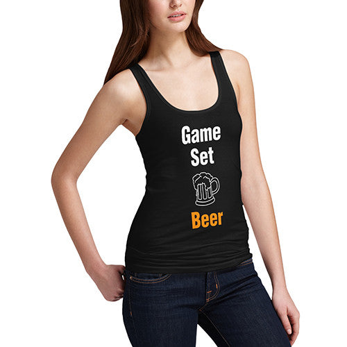 Womens Game Set Beer Tank Top