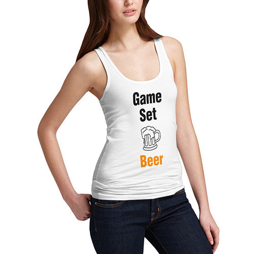 Womens Game Set Beer Tank Top