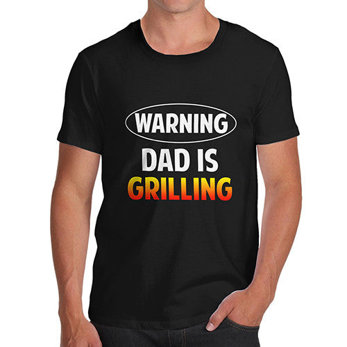 Mens Warning Dad Grilling Warning T-Shirt