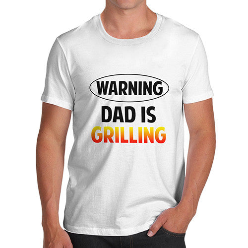 Mens Warning Dad Grilling Warning T-Shirt