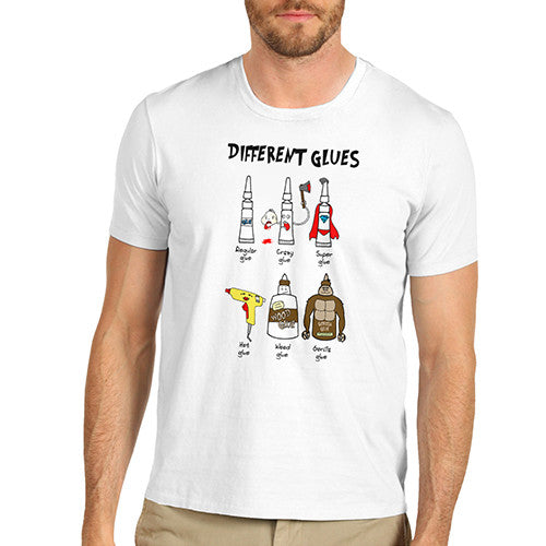 Mens Funny Different Glues T-Shirt