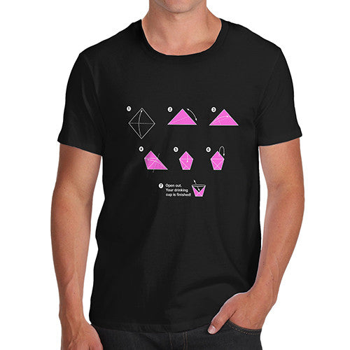 Mens Origami Drinking Cup T-Shirt