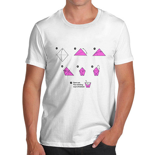 Mens Origami Drinking Cup T-Shirt