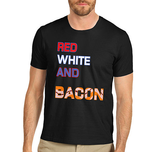 Mens Red White And Bacon T-Shirt