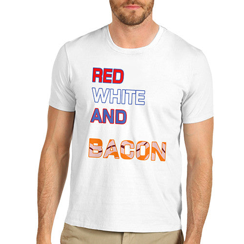 Mens Red White And Bacon T-Shirt