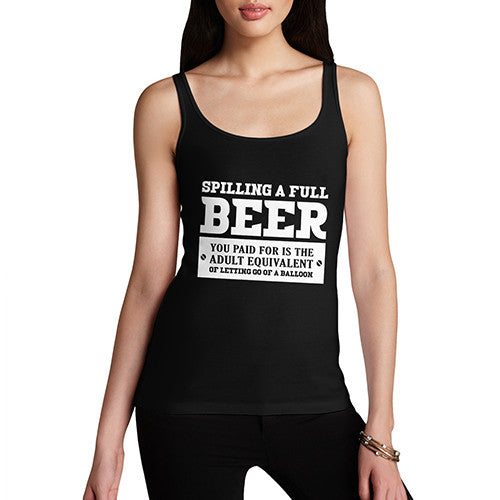 Womens Bar Joke Spilling A Full Beer Tank Top
