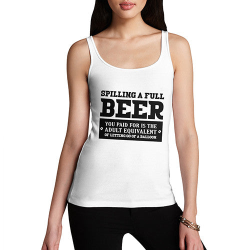 Womens Bar Joke Spilling A Full Beer Tank Top