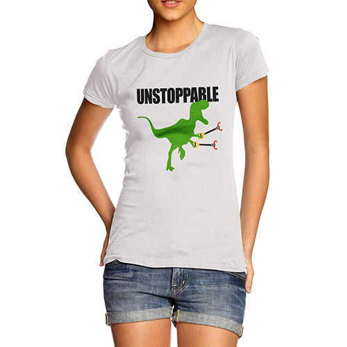 Womens Dinosaur Unstoppable T Rex T-Shirt