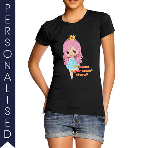 Womens Personalized Princess T-Shirt - Twisted Envy Funny, Novelty and Fashionable tees