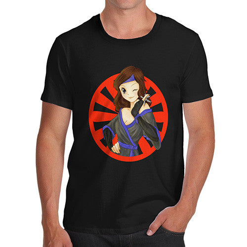 Mens Anime Ninja Girl T-Shirt