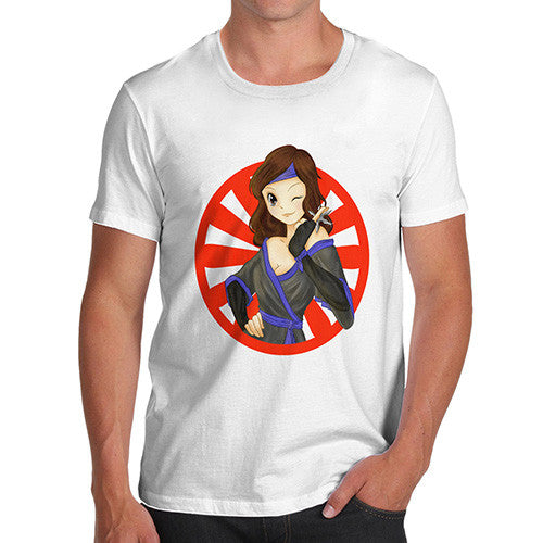 Mens Anime Ninja Girl T-Shirt