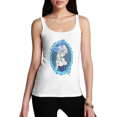 Womens Anime Blue Flower Girl Tank Top