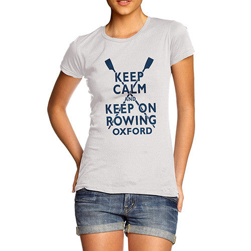 Womens Keep Calm Keep Rowing Oxford T-Shirt