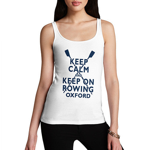 Womens Keep Calm Keep Rowing Oxford Tank Top