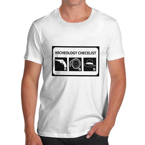 Mens Archaeology Checklist T-Shirt