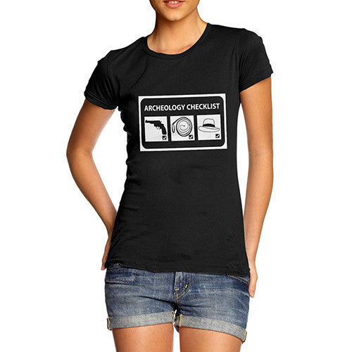 Womens Archaeology Checklist T-Shirt