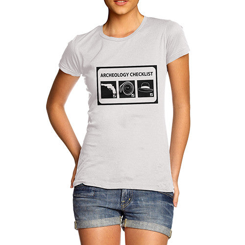 Womens Archaeology Checklist T-Shirt