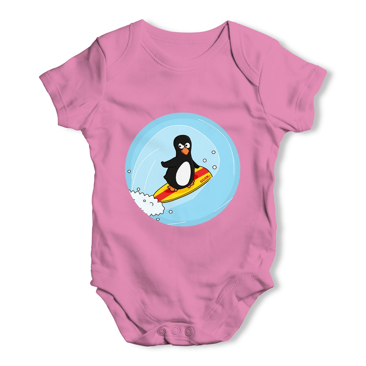 Surfer Guin Baby Grow Bodysuit