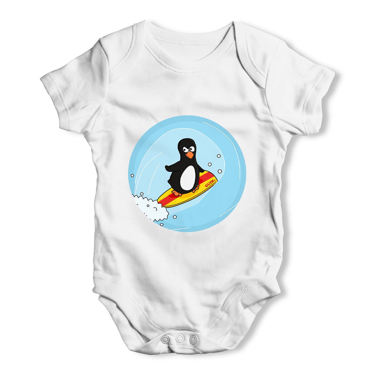 Surfer Guin Baby Grow Bodysuit