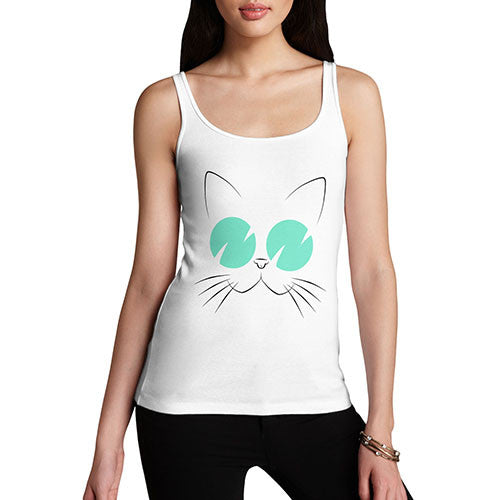 Women's Cat With Glasses Tank Top