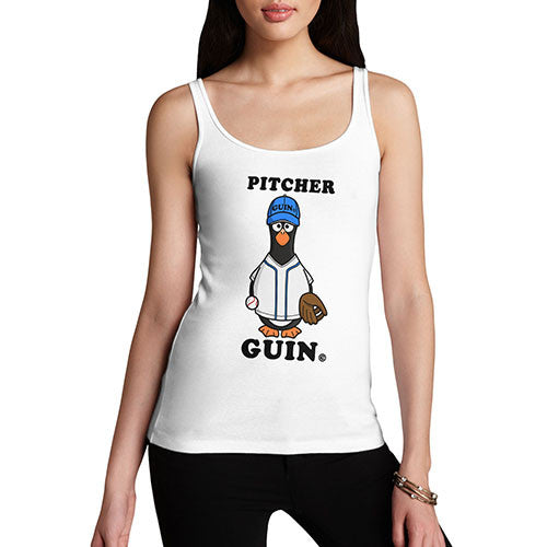 Women's Baseball Pitcher Guin Penguin Tank Top