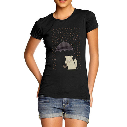 Women's Love Heart Rain Umbrella T-Shirt