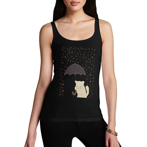 Women's Love Heart Rain Umbrella Tank Top