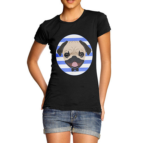 Women's Pug with Bow Tie T-Shirt