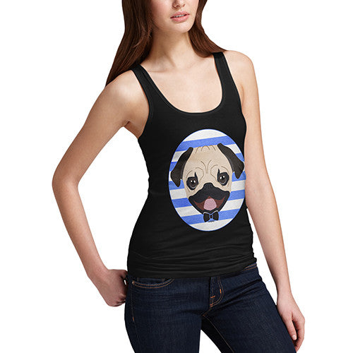 Women's Pug with Bow Tie Tank Top