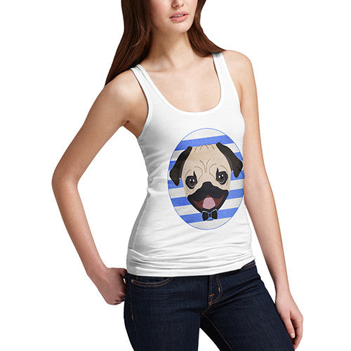 Women's Pug with Bow Tie Tank Top