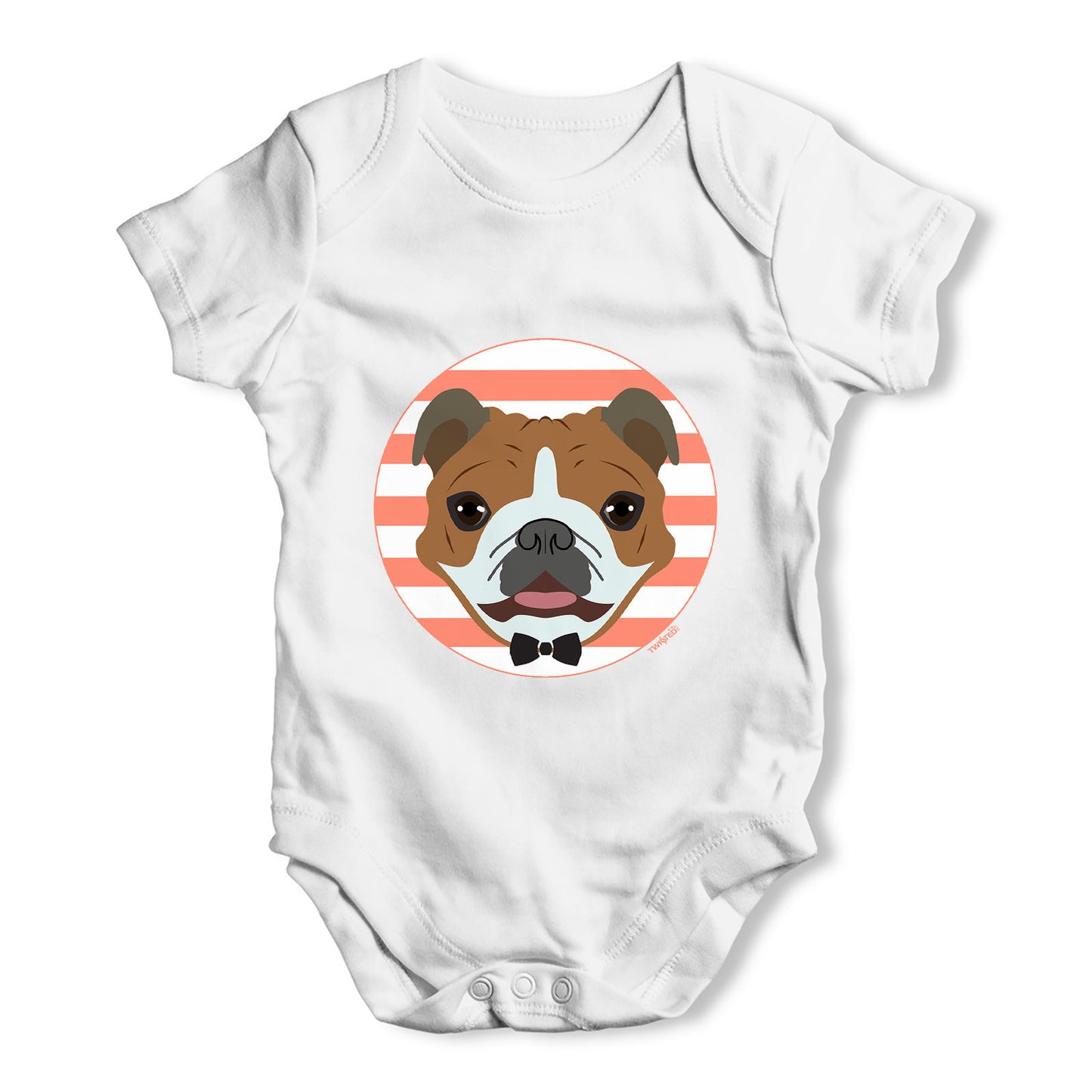 Cute Bulldog Baby Grow Bodysuit