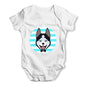 Cute Husky With Bow Tie Baby Grow Bodysuit