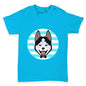 Cute Husky With Bow Tie Baby Toddler T-Shirt