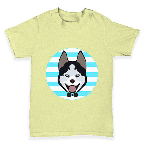 Cute Husky With Bow Tie Baby Toddler T-Shirt