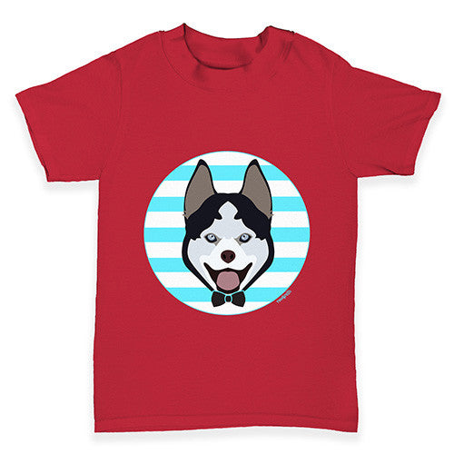 Cute Husky With Bow Tie Baby Toddler T-Shirt