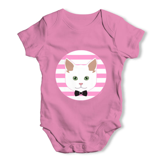 White Cat Baby Grow Bodysuit