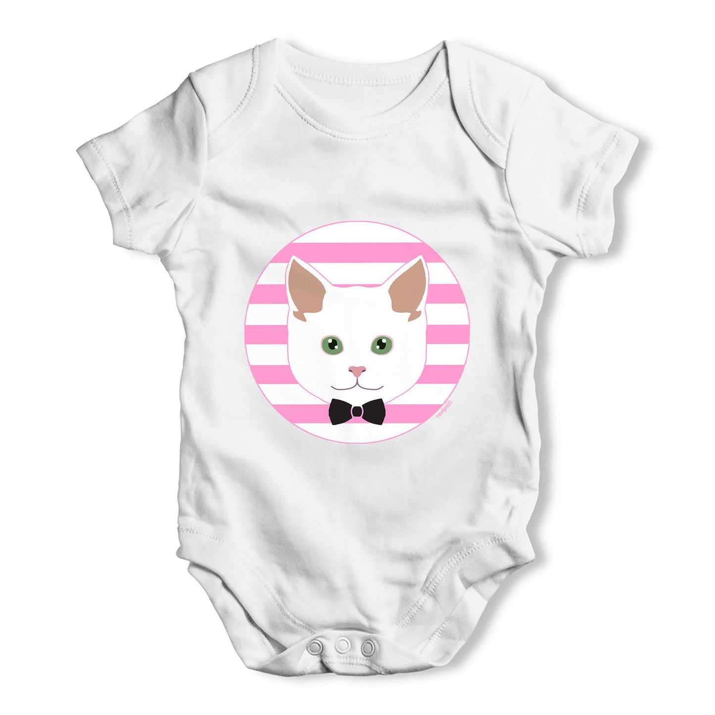 White Cat Baby Grow Bodysuit